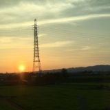 新幹線からの夕焼け